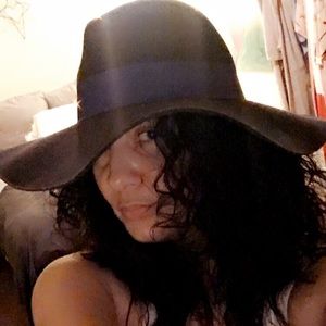 Anthropology wool blue floppy fedora